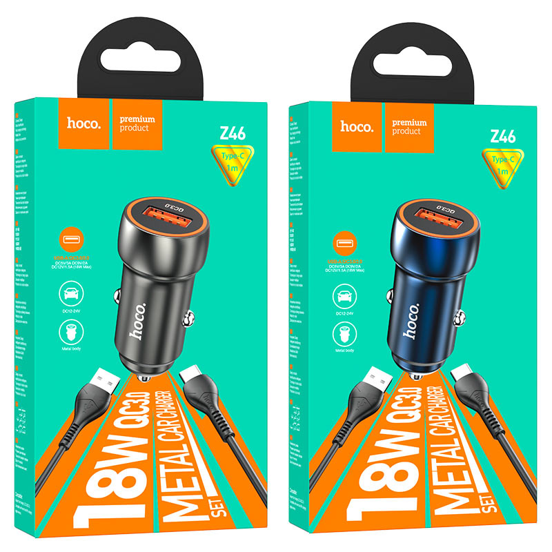 hoco-z46-blue-shield-single-port-qc3-car-charger-set-usb-to-tc-packaging